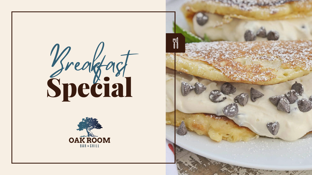 Oak Room Breakfast Special: Cannoli Pancakes 