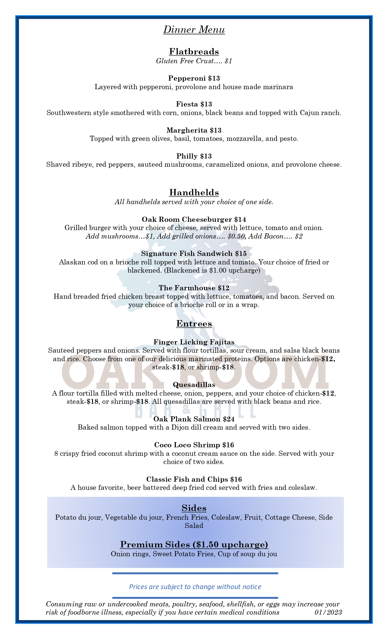 Royal Oaks Golf Club | Dinner Menu - (2023) NEW Dinner Menu - Page #2